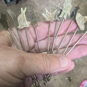 Vintage sterling cocktail forks Mexican silver